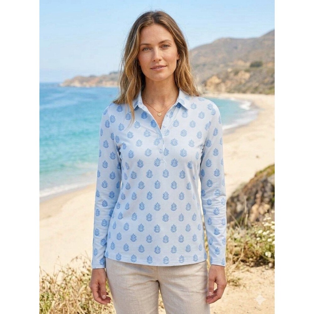 Vineyard Vines Performance Women’s Blue Long Sleeve Moisture Wicken Shirt Size M